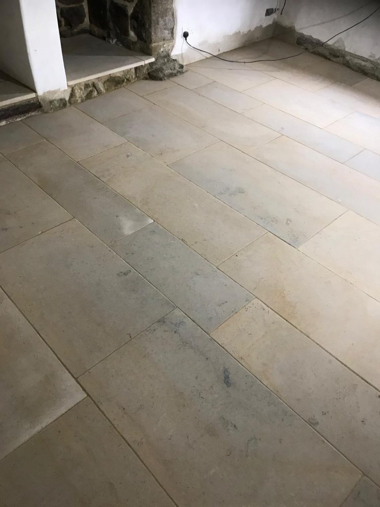Marnhull Limestone floor installed in Gold Hill, Shaftesbury