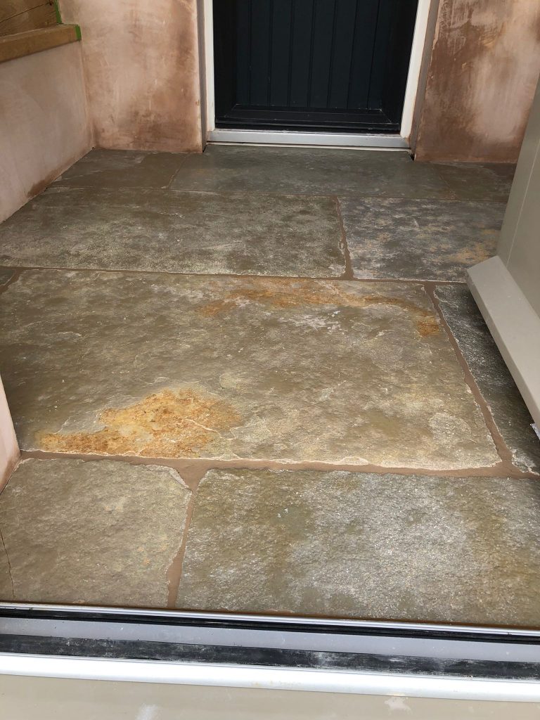 Cathedral limestone floor in period Dorset home