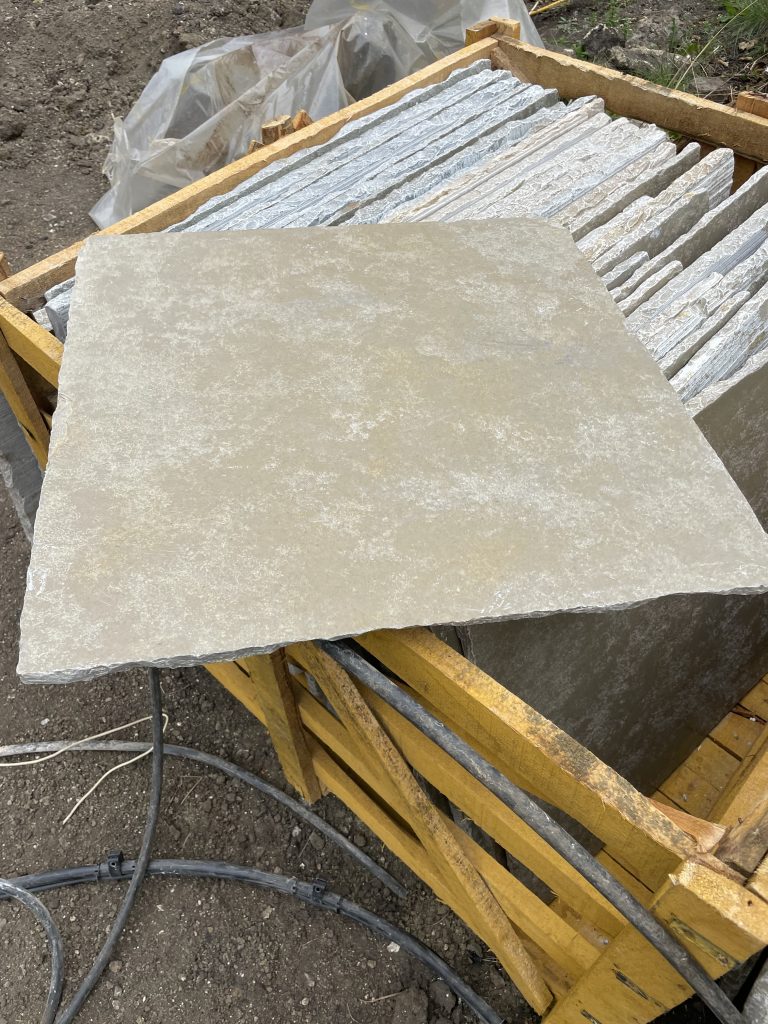 Cathedral stone flooring in traditional Shaftesbury home