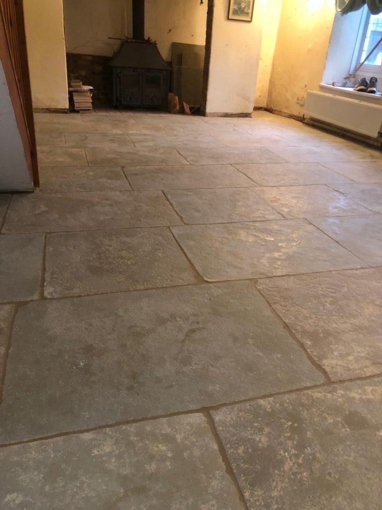 Cathedral limestone flooring installed in Charlton Marshall, Dorset