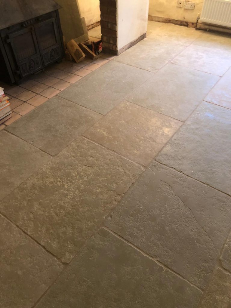 Cathedral limestone flooring installed in Charlton Marshall village