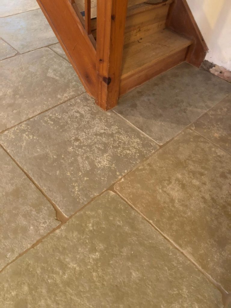 Cathedral stone flooring in a real home near Shaftesbury, Dorset