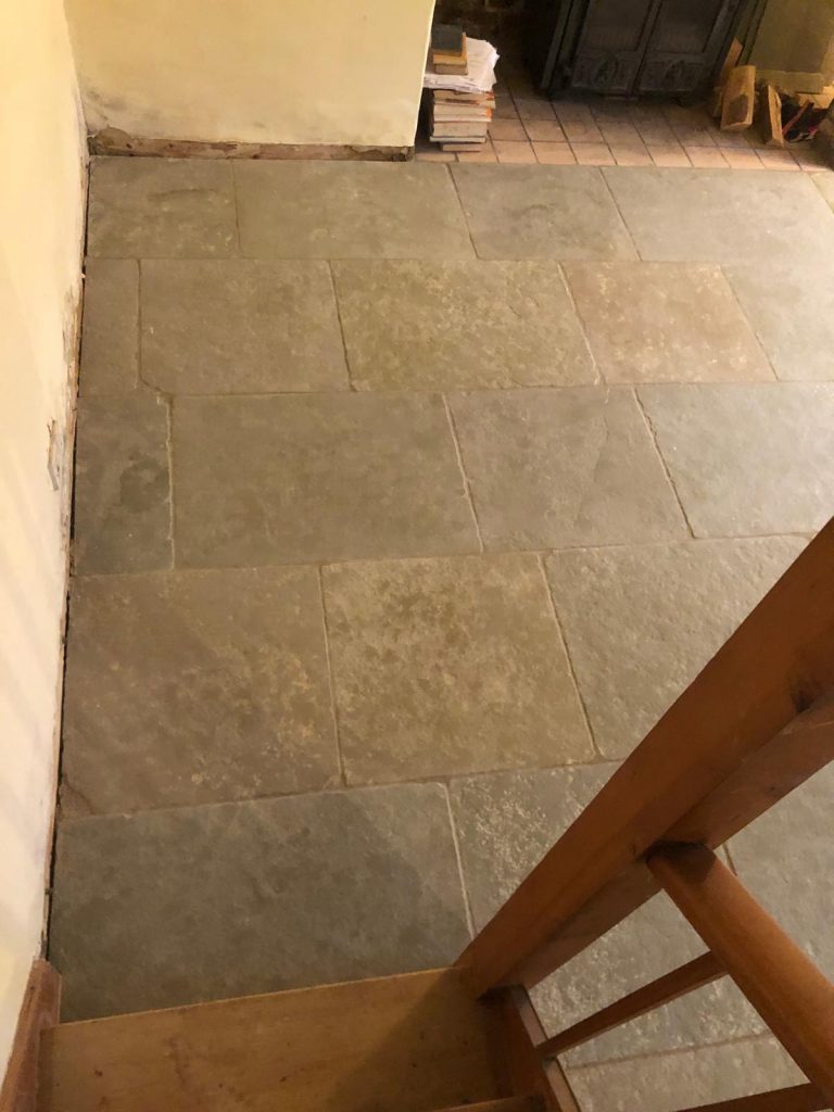Natural Cathedral limestone floor installed near Blandford Forum
