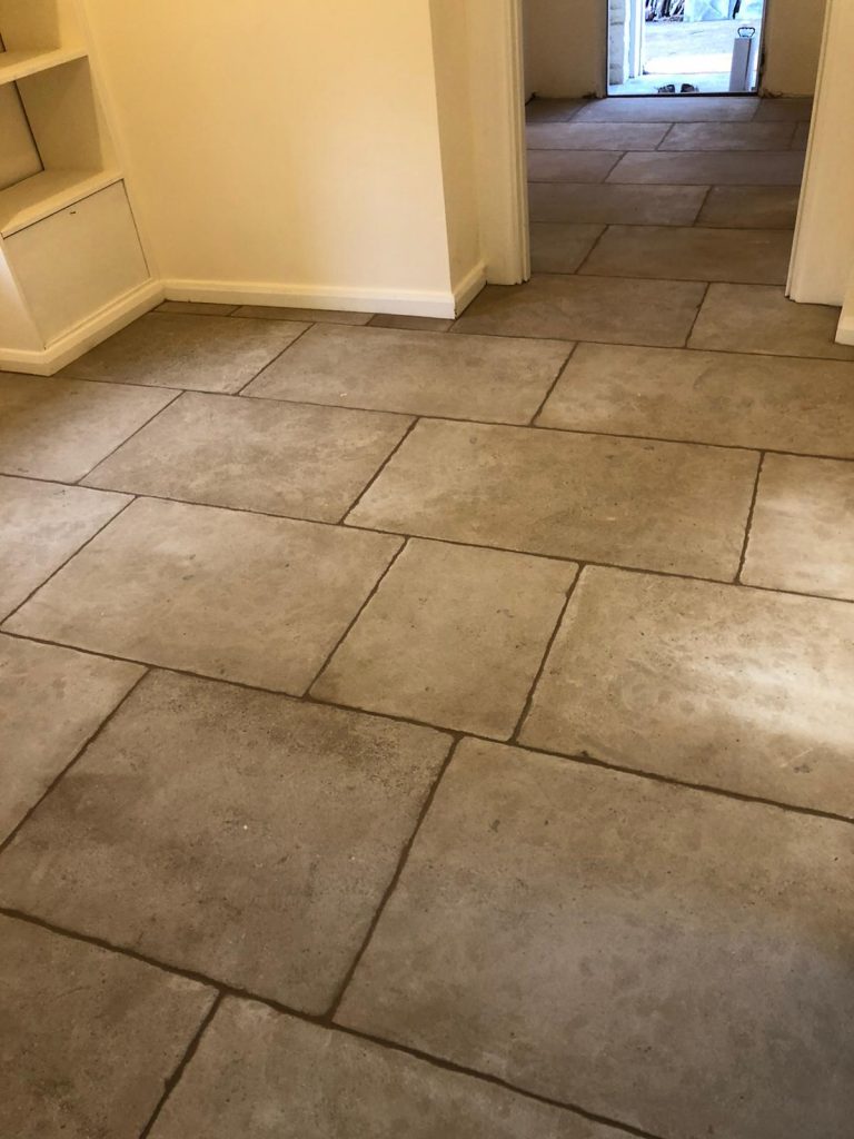 Heritage limestone floor installation in Shaftesbury