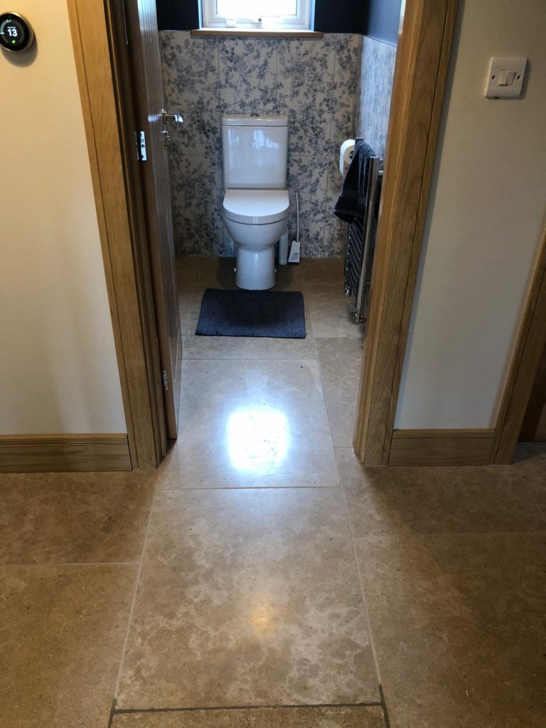 Heritage limestone hallway floor installation in Dorset