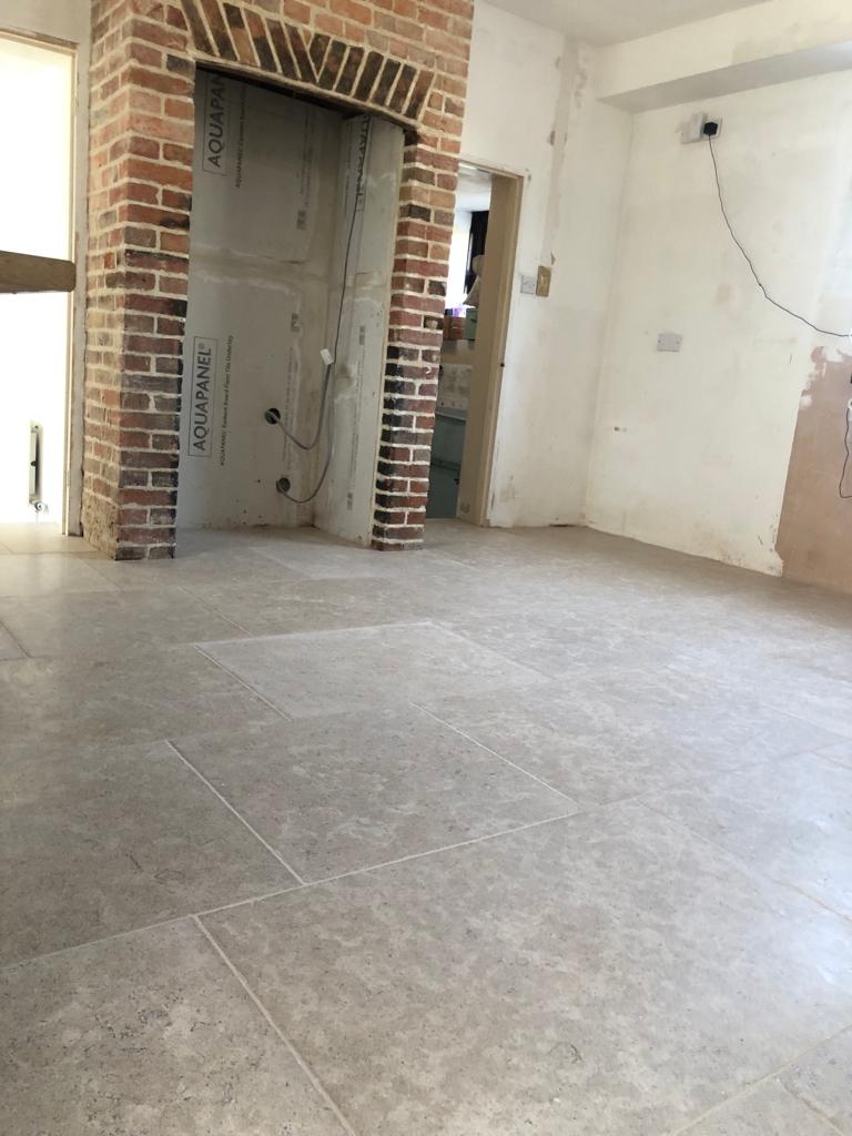 Heritage limestone flooring installation in Dorset