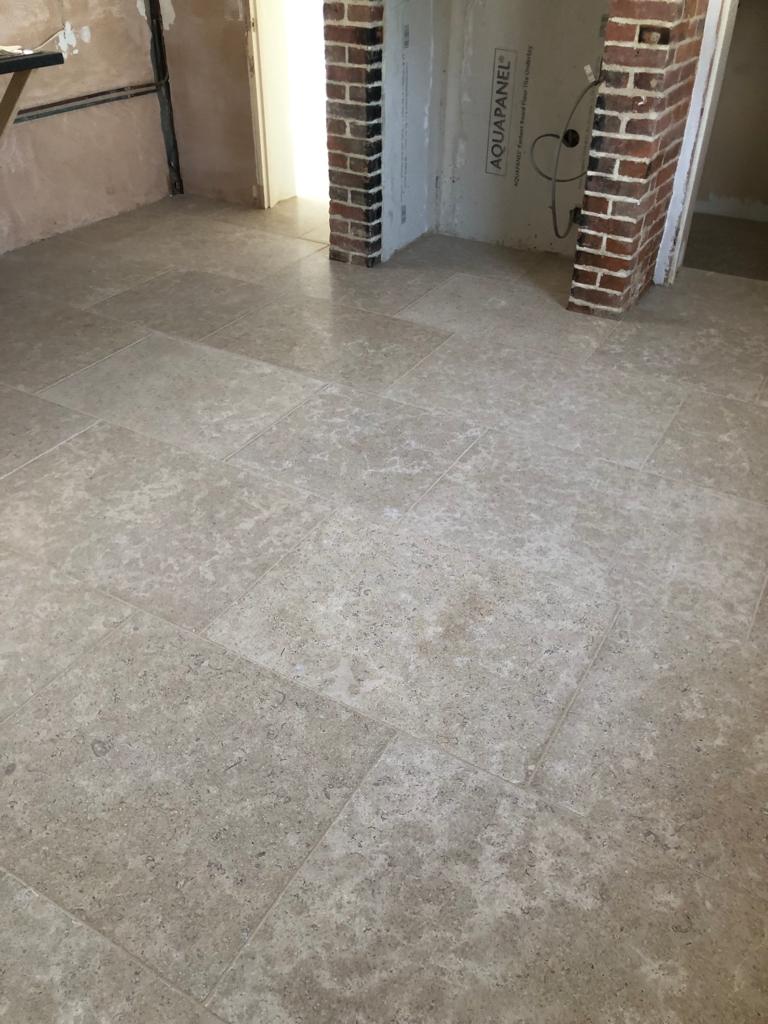 Heritage limestone flooring installation in Dorset