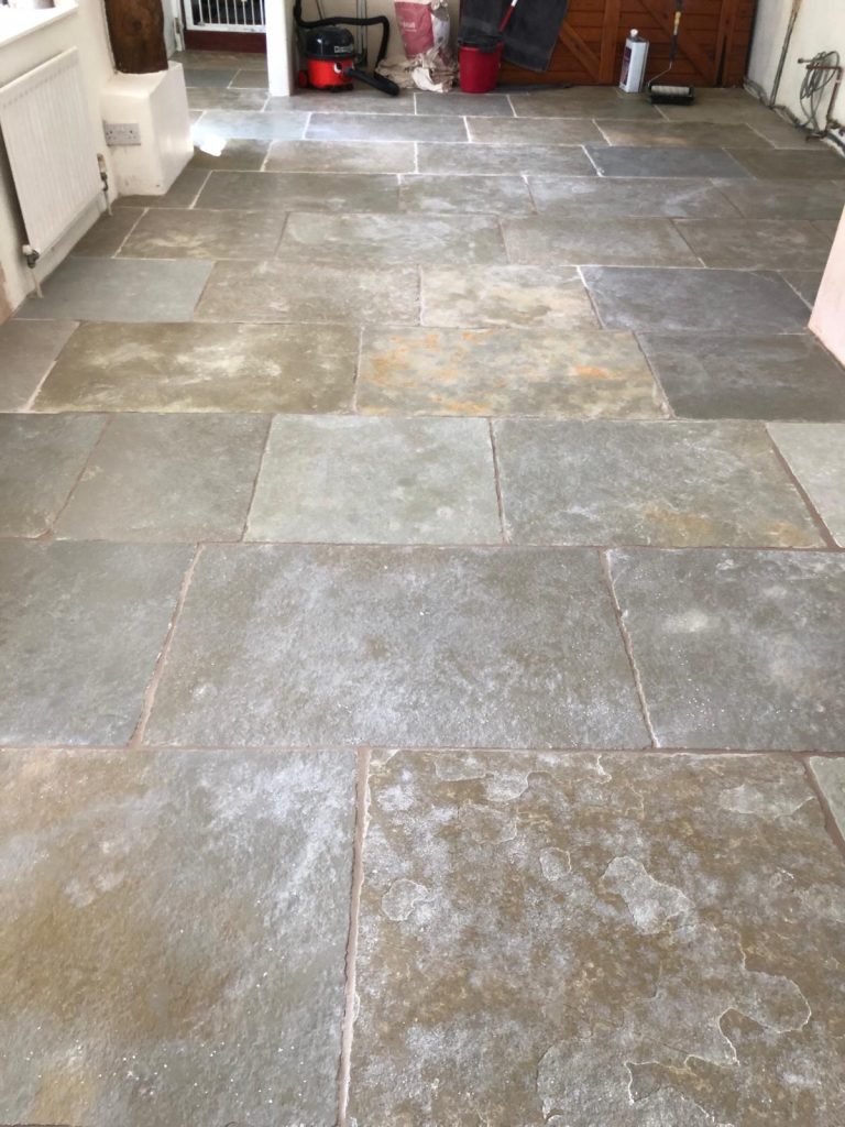 Cathedral limestone 22mm stone installed in a kitchen in motcombe, Dorset.