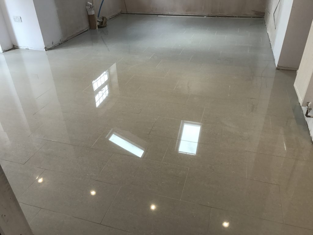 Highly polished porcelain flooring ground floor