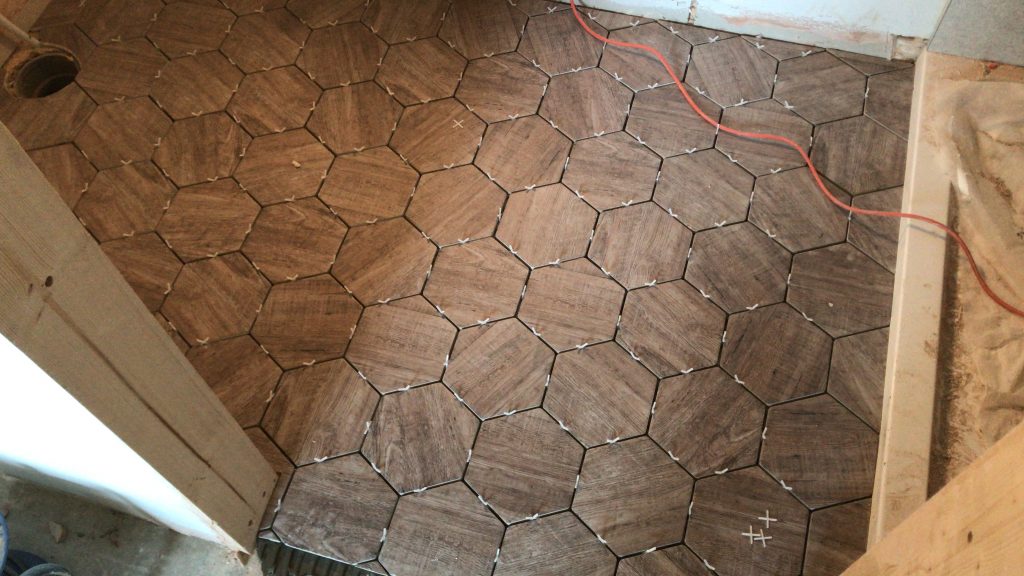 brown wood effect hexagon bathroom floor tiles unique porcelain tile design