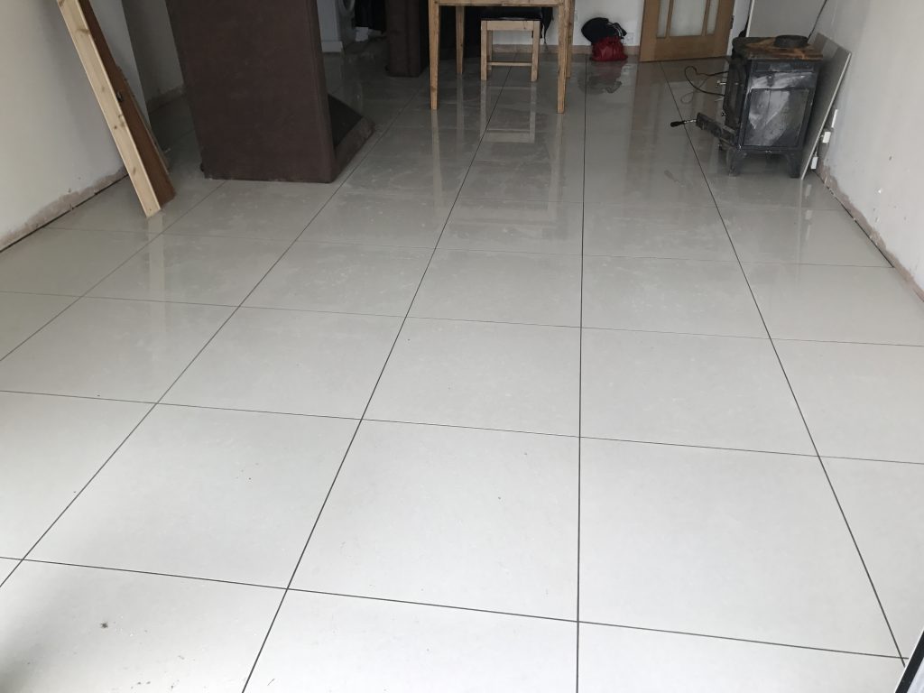 completed 600x600 porcelain kitchen floor 