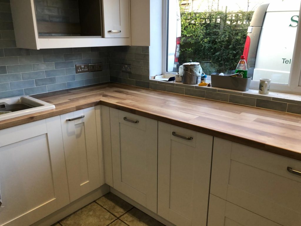 porcelain kitchen wall tiles installation in Dorset