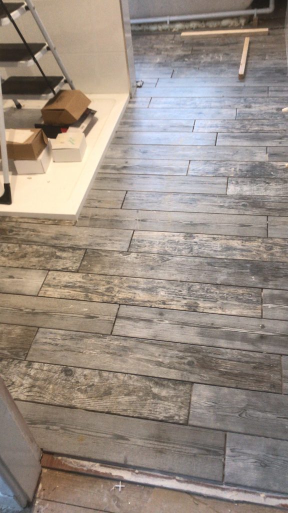 bathroom floor tiling Gillingham customers can see porcelain wood effect floor tiles