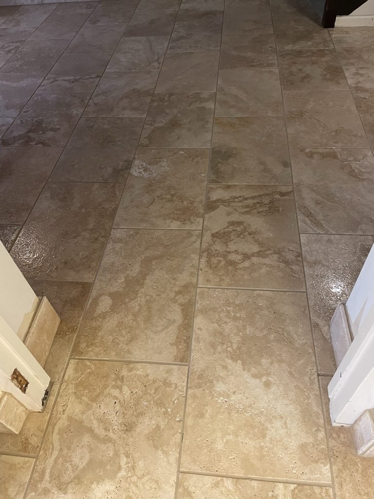 Stone flooring wincanton customers can now see the finished floor with skirting boards included.