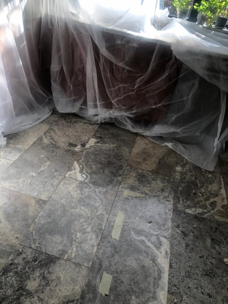 kitchen floor tiling Blandford demolition of old kitchen floor