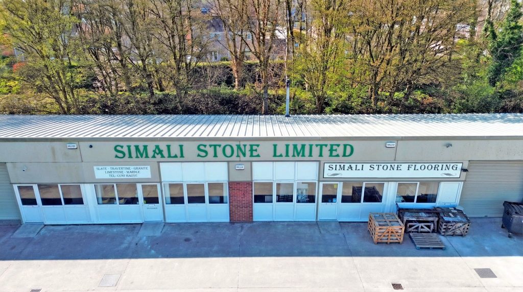 Drone shot of Simali stone showroom.