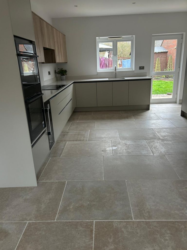 Epson limestone installed in a kitchen in dorset