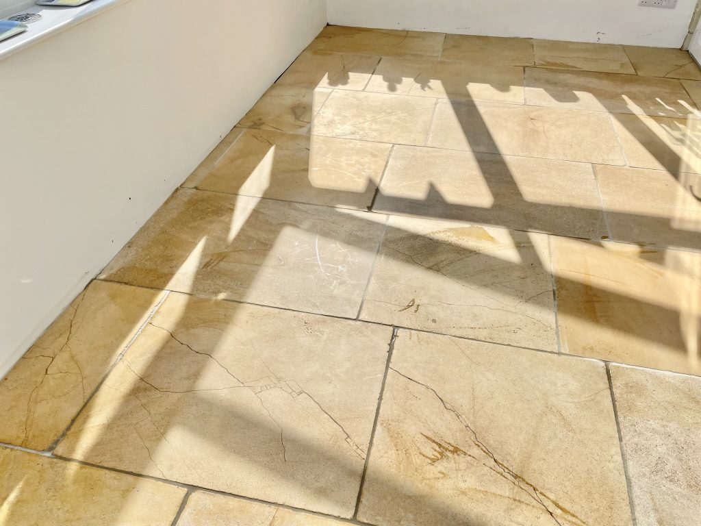 Close up of Worcester limestone installed by simali stone